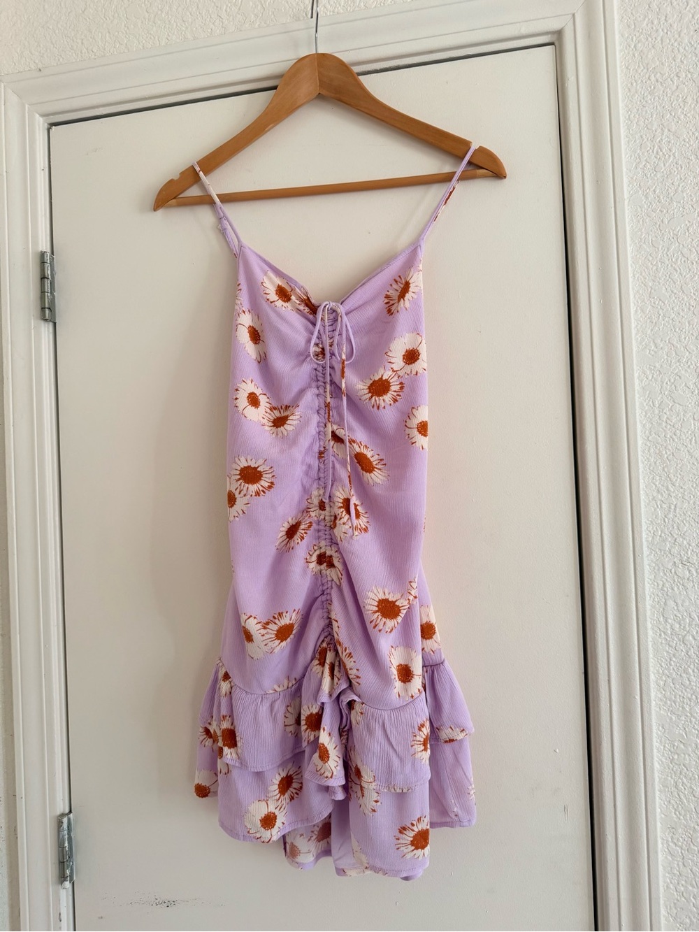 Lavender Daisy Ruffle Slip Dress